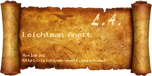 Leichtman Anett névjegykártya